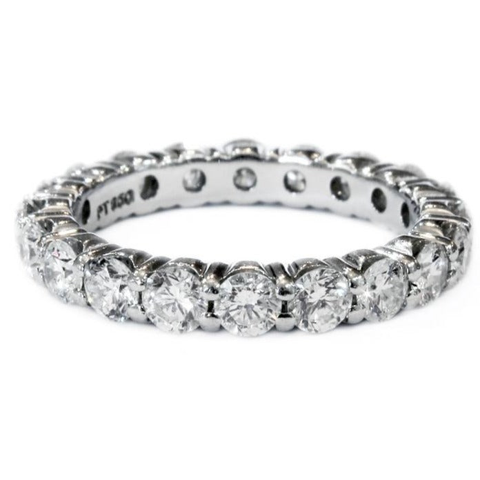 White gold round brilliant diamond eternity band by DANA WALDEN NYC.