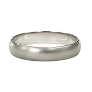 Modern Men's Wedding Band Ring in Organic White Gold Satin Finish Handmade in NYC