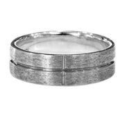 Architectural men's wedding band by DANA WALDEN BRIDAL.