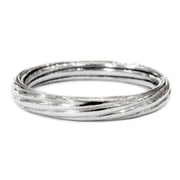 Monaco sculptural cable-texture wedding band. DANA WALDEN BRIDAL.