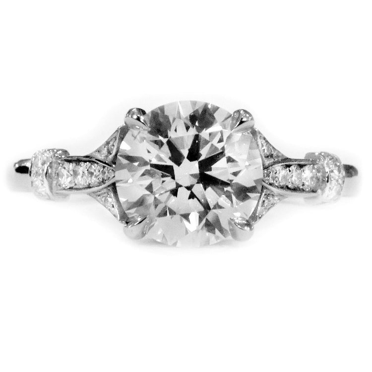 「CTHY HERITAGE」LAYERED RING Pear Cut Halo With Matrixed Kingman & Engraved Custom Set.