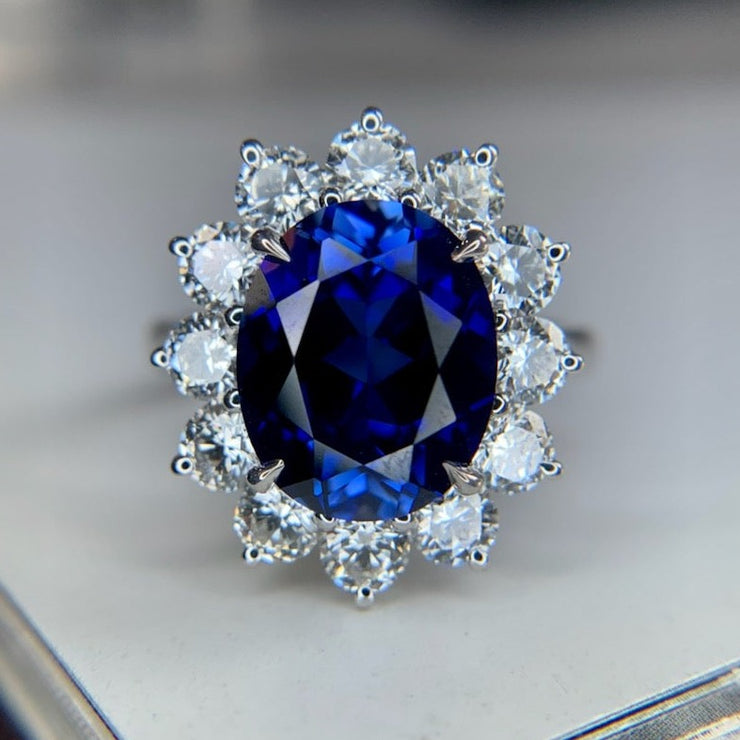 LONDON Kate Middleton Princess Diana Blue Sapphire Engagement Ring- DANA WALDEN NYC.