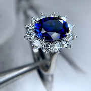 LONDON Kate Middleton Princess Diana Blue Sapphire Engagement Ring- DANA WALDEN NYC.