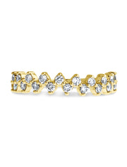 Unique Yellow Gold Natural Diamond Wedding Ring - Two rows of Diamonds - NYC