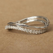 A handmade Zola band with a custom curved diamond eternity band. DANA WALDEN NYC.