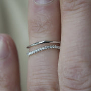 Zola with a custom diamond nesting band. Handmade by DANA WALDEN BRIDAL.