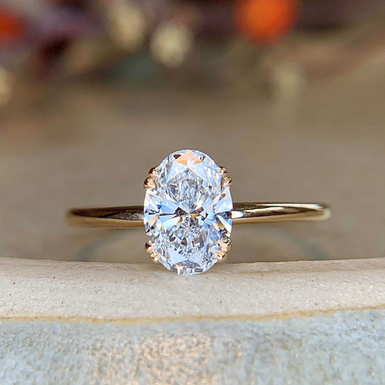 Oval diamond solitaire Clearance