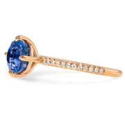 Ocean blue sapphire engagement ring by DANA WALDEN BRIDAL.