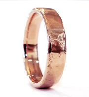 Unique Textured Rose Gold Wedding Band Ring Handmade in NYC