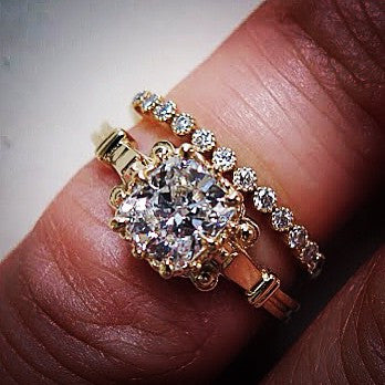 Unique diamond engagement ring, handmade in New York City.