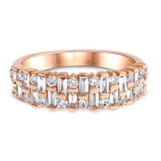 Diamond "Madrid" engagement and wedding band in rose gold by Dana Walden Bridal