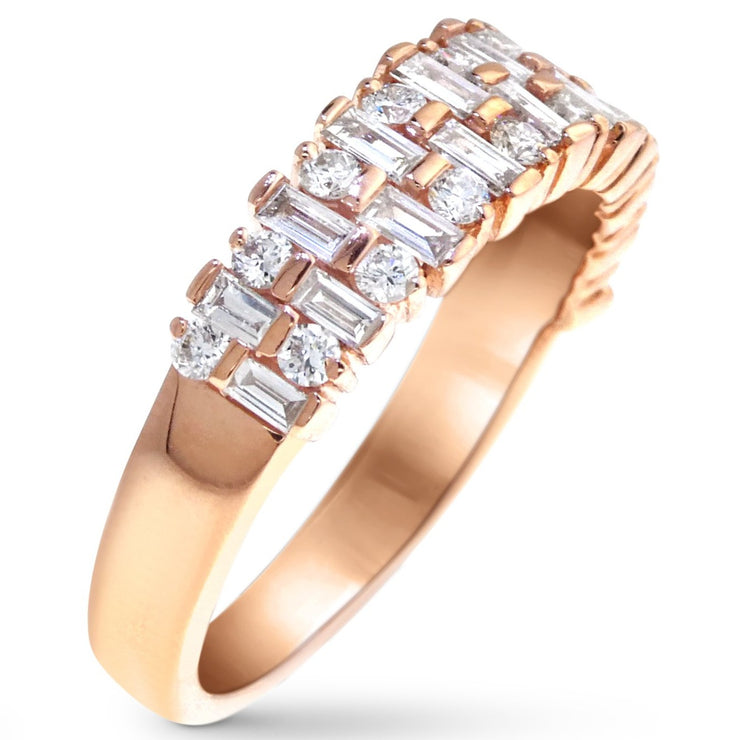 Diamond "Madrid" engagement and wedding band in rose gold by Dana Walden Bridal - side image