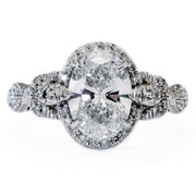 Nature-inspired oval lab diamond engagement ring by Dana Walden NYC.