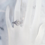 Nature-inspired oval lab diamond engagement ring by Dana Walden NYC.