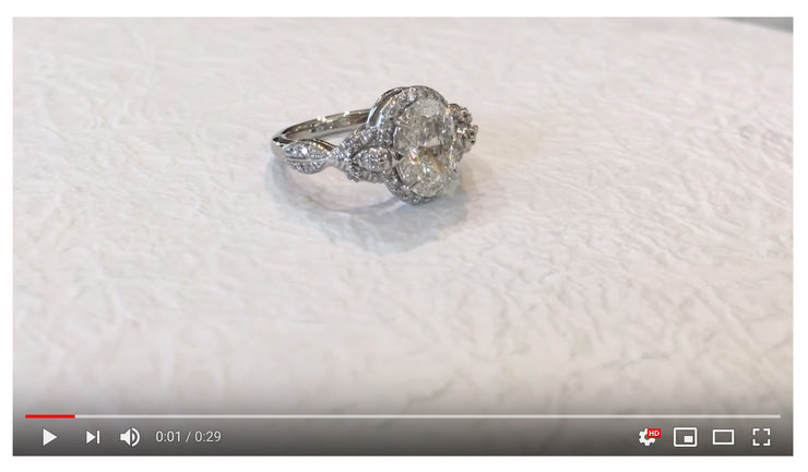 Nature-inspired oval lab diamond engagement ring by Dana Walden NYC.