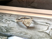 Kite Shape Geometric Diamond Engagement Ring - Diamond Halo