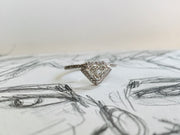 Mallory Kite-Shaped 0.87ct Diamond Halo Engagement Ring