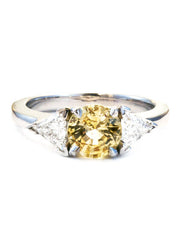 Unique yellow sapphire engagement ring by Dana Walden Bridal NYC.