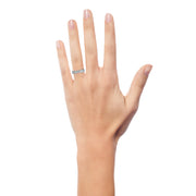 Micaela - Unique Platinum Diamond Engagement Band - Shown On Hand Finger - Dana Walden Bridal Jewelry - NYC - Brooklyn