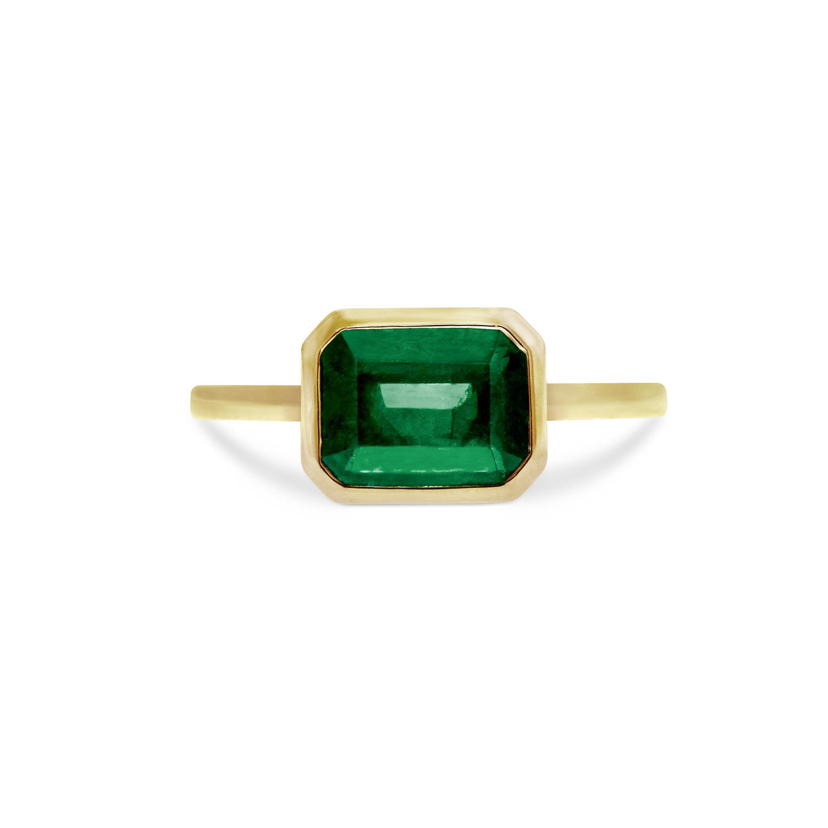 Emerald Solitaire Yellow Gold Engagement Ring – Unique Engagement Rings ...