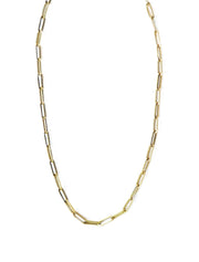 Unique paperclip necklace in yellow gold chain