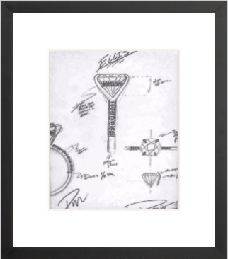 ELLIS Engagement Ring Sketch (Framed Print)