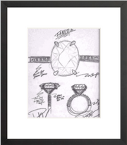 FANETTA Engagement Ring Sketch (Framed Print)