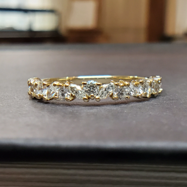 Yellow gold diamond wreath band