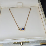 Elora Gold Necklace with Blue Sapphire & Diamond Accents