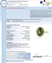Raya green sapphire engagement ring appraisal document