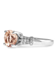 Shiloh 1.3ct Morganite Nature Inspired Engagement Ring Side View
