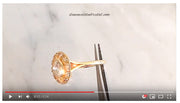 Video of art deco yellow gold engagement ring with conflict free diamonds. Made In New York City.