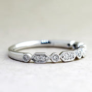 Stella Unique Vintage Art Deco Diamond Stacking Wedding Ring - Designed by Dana Chin Radika Chin- Dana Walden Bridal - NYC