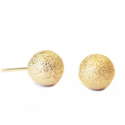 Handmade gold stud earrings by DANA WALDEN NYC