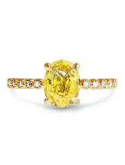Thea 1.48ct Oval Yellow Natural Sapphire Engagement Ring