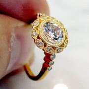 Valencia Unique Diamond Halo in Yellow Gold