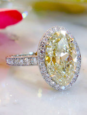 Veda 4.53ct Yellow Diamond Halo Engagement Ring