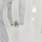 Platinum Zelda vintage-inspired engagement ring by Dana Walden Bridal in NYC.