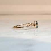 SIDE VIEW - Minimalist aqua sapphire engagement ring by DANA WALDEN BRIDAL.