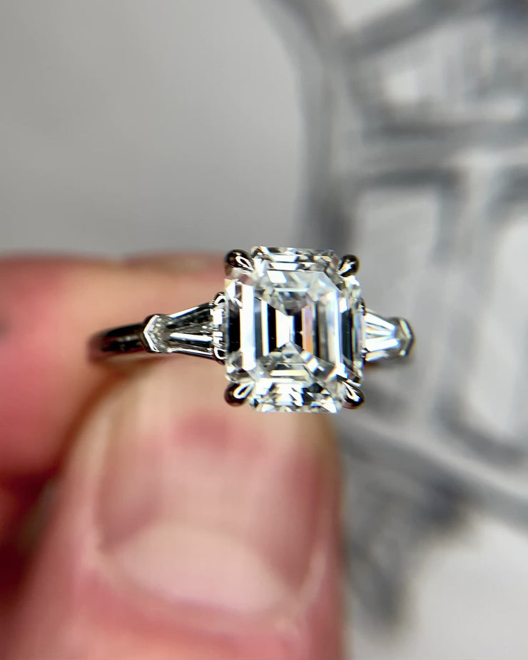 Asscher cut diamond platinum ring Clearance