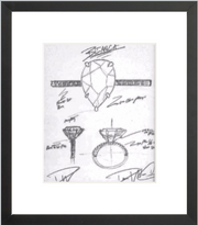 BIANCA Engagement Ring Sketch (Framed Print)