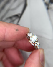 VIDEO Three stone diamond engagement ring by DANA WALDEN