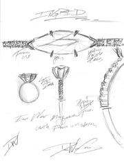 Ingrid engagement ring design sketch by Dana Walden Chin.