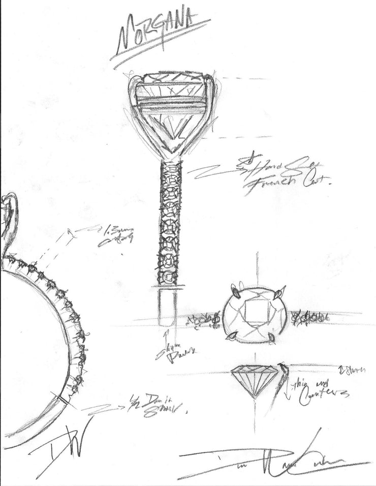 Morgana Engagement Ring Sketch by Dana Walden Bridal, NYC