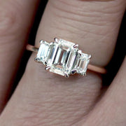 Emma Emerald Cut Diamond Three Stone Engagement Ring in White Gold by Dana Walden Bridal NYC