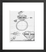 GEMMA Engagement Ring Sketch (Framed Print)