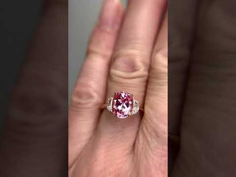 Video On Hand - Minal Unique padparadscha pink sapphire engagement ring by DANA WALDEN BRIDAL.