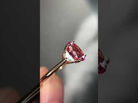 Video On Hand - Minal Unique padparadscha pink sapphire engagement ring by DANA WALDEN BRIDAL.
