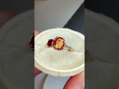 Video Unique Three Stone - Stevie 1.54ctw Sapphire, Ruby & Diamond Engagement Ring