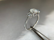 Three stone diamond engagement ring by DANA WALDEN